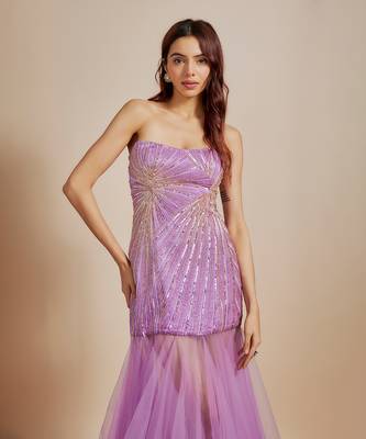 Purple embroidered gown 2