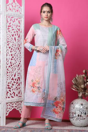 multiColorcotton digital printed dress material