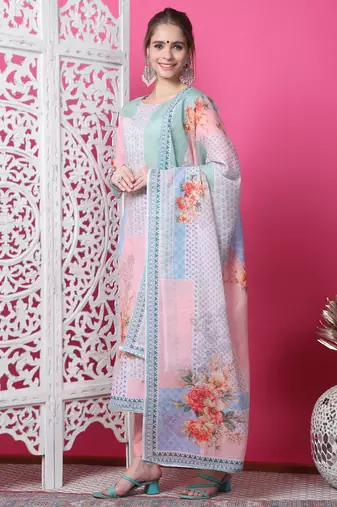 multiColorcotton digital printed dress material