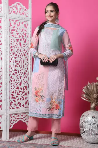 multiColorcotton digital printed dress material