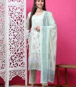 pista green cotton digital printed dress material