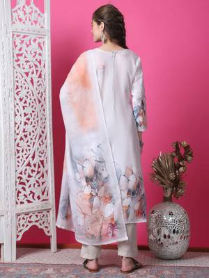 beige cotton digital printed dress material 2