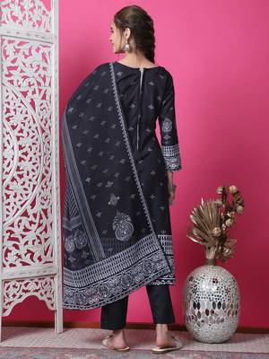 black cotton digital printed dress material 2