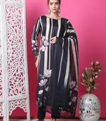 black cotton digital printed dress material