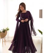 Georgette Anarkali Gown, Dupatta With Pent