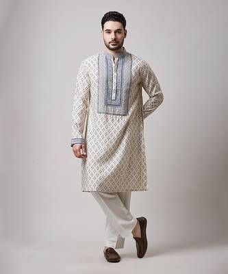 Fawn all over triangle print kurta set 2