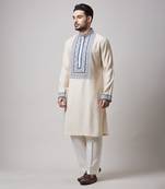 Fawn yoke print kurta set