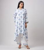 Modal block printed abstract motif shirt