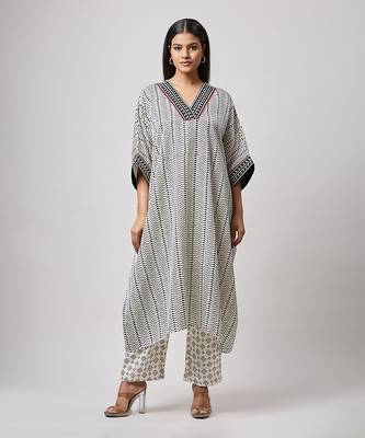 Metro block print kaftan set 1