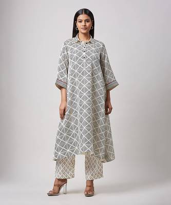 Geometrical square block print co-ord-set 1
