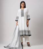 Black block printed anarkali set