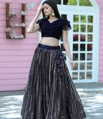 Presenting Faux Blooming Georgette With Sequins work Sleevesless Choli