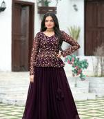 Premium Designer Faux Georgette Blooming With Crush Pleating Lehenga choli