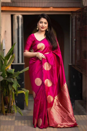 Rani Designer Weaving Jacquard Faux Banarasi Soft Silk Traditional Saree