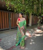 Banarasi Paithani silk Saree With Kalamkari Desigen