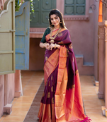 Purple Designer Weaving Jacquard Faux Banarasi Silk Traditional Saree
