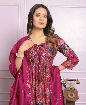 Biva Pink Viscose Printed Salwar Suit 3