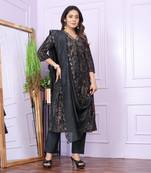Grey modal silk designer premium ready to wear kurta set