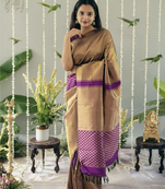 Purple Designer Weaving Jacquard Faux Banarasi Soft Silk Traditional Saree