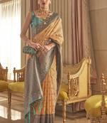 Women Yellow Banarasi Style Silk Saree And Art Silk Rich Pallu Saree With Blouse For Women