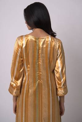 Mustard and Beige Silk Velvet Salwar Suit 4