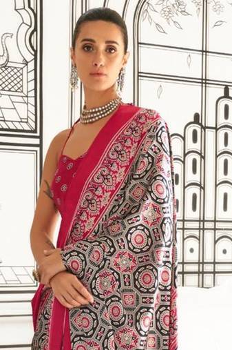 Women Red Banarasi Silk Saree  And Silk Rich Pallu Saree With Blouse For Women