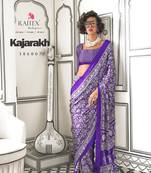 Women Purple Banarasi Silk Saree  And Silk Rich Pallu Saree With Blouse For Women