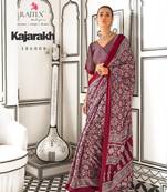 Women Marron Banarasi Silk Saree  And Silk Rich Pallu Saree With Blouse For Women