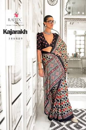 Women Black Banarasi Silk Saree  And Silk Rich Pallu Saree With Blouse For Women