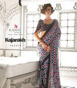 Women Grey Banarasi Silk Saree  And Silk Rich Pallu Saree With Blouse For Women
