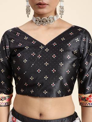 White Satin Silk Lehenga Choli Set With Dupatta 5