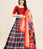 Multi-Color Semi-Stitched Lehenga Choli Set With Dupatta