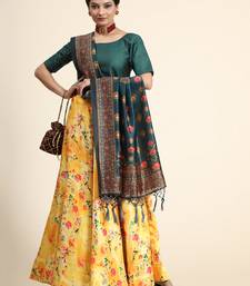 Yellow Semi-Stitched Satin Silk Lehenga Choli Set With Dupatta