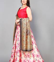 Pink Satin Silk Semi-Stitcehd Lehenga Choli Set With Dupatta