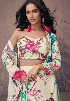 multicolor crepe palazzo suit with floral prints 2