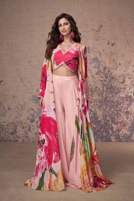 Multicolor Casual Palazzo Suit for Women (Size Up to 42") 1