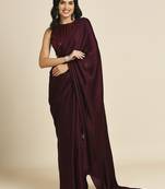 Wine Fabulous Burfi Silk Silk Blend Saree With Lycra Sequins Unstitch Blouse