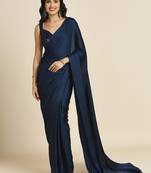 Blue Fabulous Burfi Silk Silk Blend Saree With Lycra Sequins Unstitch Blouse