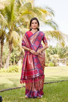 Boutique collection kanjivaram soft silk saree with blouse fabric 1