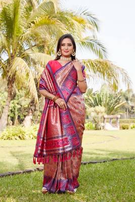 Boutique collection kanjivaram soft silk saree with blouse fabric 3