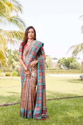 Boutique collection kanjivaram soft silk saree with blouse fabric 1
