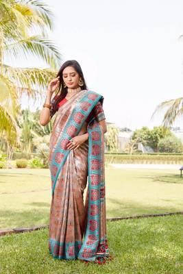 Boutique collection kanjivaram soft silk saree with blouse fabric 2
