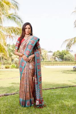 Boutique collection kanjivaram soft silk saree with blouse fabric 5