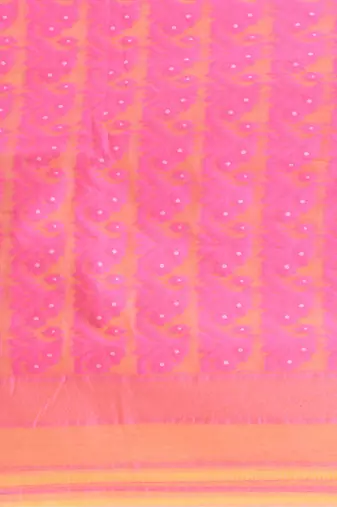 Yellow Woven Cotton Floral Handloom Jamdani Sarees Without Blouse Piece