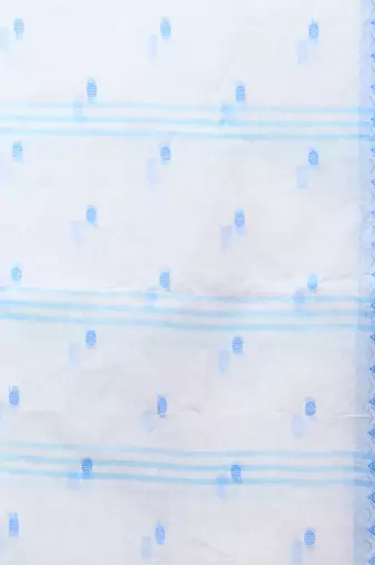 Blue Woven Cotton Floral Handloom-Sarees Without Blouse Piece