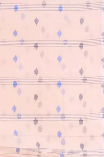 Pink Woven Cotton Floral Handloom-Sarees Without Blouse Piece
