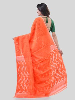 Multicolor woven cotton tricolor handloom-sarees with blouse piece 2