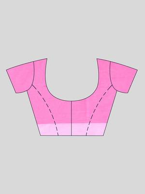 Pink woven cotton tribal printed handloom-sarees with blouse piece 4