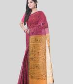 Red woven cotton warli handloom-sarees with blouse piece