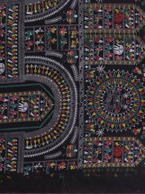 Pink woven cotton warli handloom-sarees with blouse piece 4